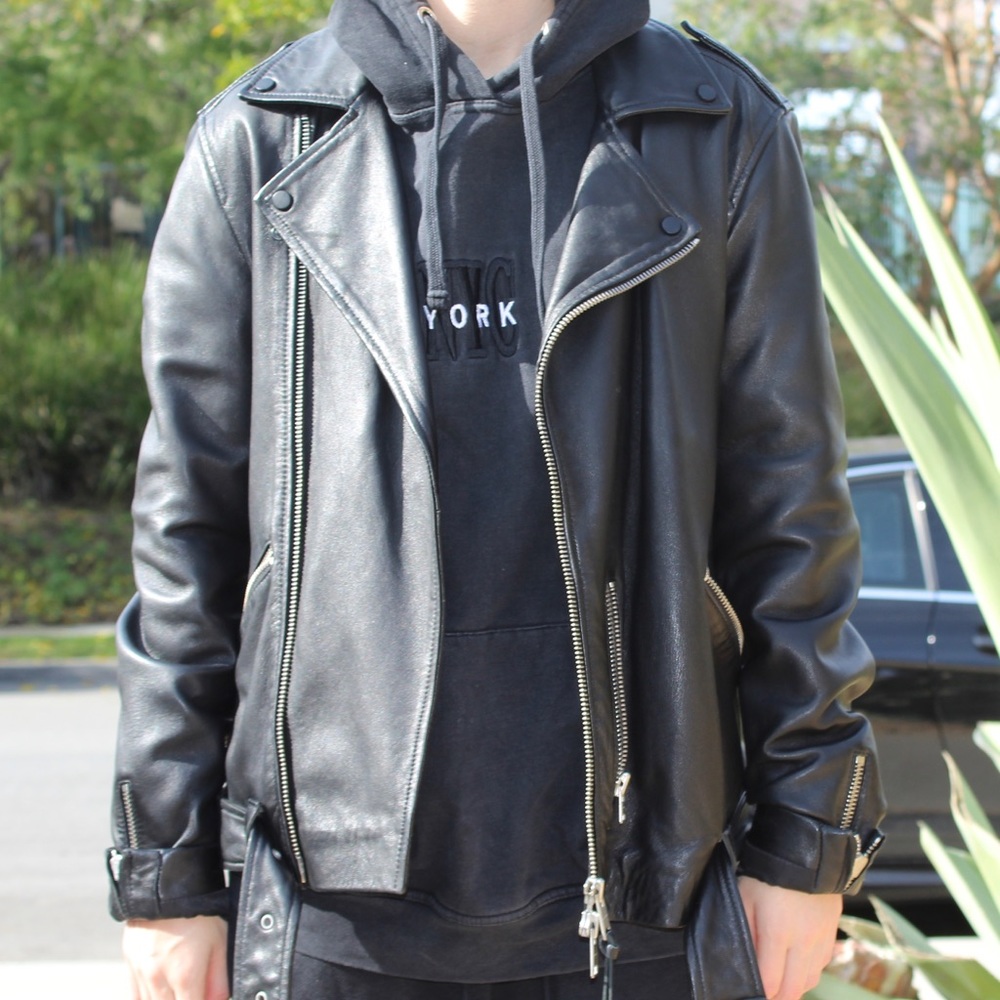 Black allsainsts leather biker jacket